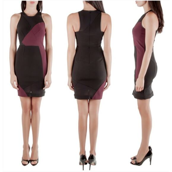 Yigal Azrouel Green & Black Mesh Bodycon Dress Sleeveless Women's Size 4 - Picture 2 of 12